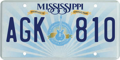 MS license plate AGK810