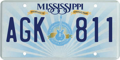 MS license plate AGK811