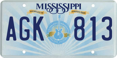 MS license plate AGK813