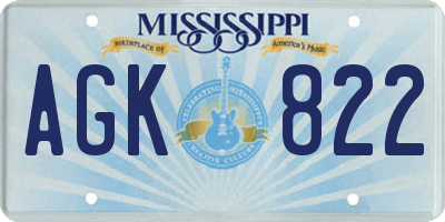 MS license plate AGK822
