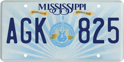 MS license plate AGK825