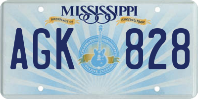 MS license plate AGK828