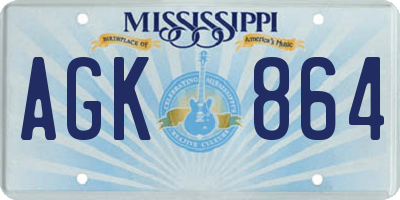 MS license plate AGK864