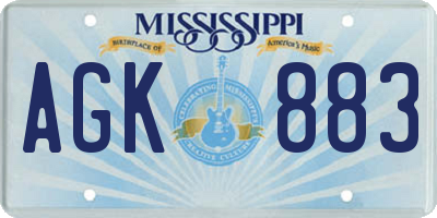 MS license plate AGK883