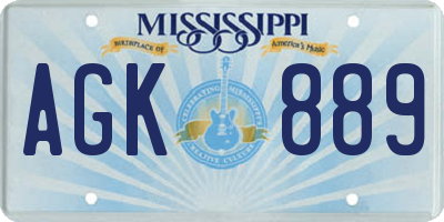 MS license plate AGK889