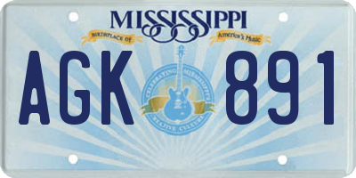 MS license plate AGK891