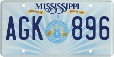 MS license plate AGK896