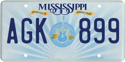 MS license plate AGK899