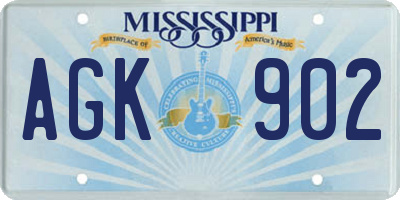 MS license plate AGK902