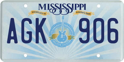 MS license plate AGK906