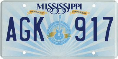 MS license plate AGK917