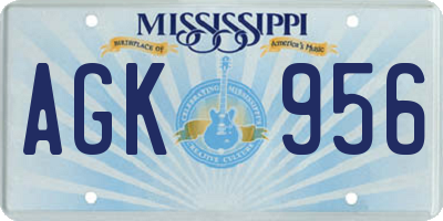 MS license plate AGK956