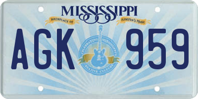 MS license plate AGK959