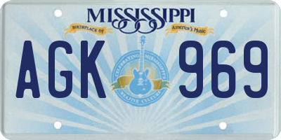 MS license plate AGK969
