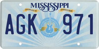 MS license plate AGK971