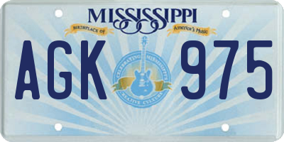 MS license plate AGK975