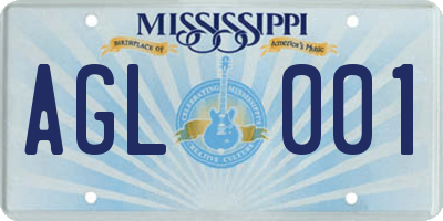 MS license plate AGL001