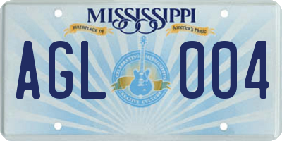MS license plate AGL004