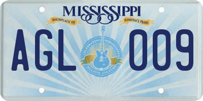 MS license plate AGL009