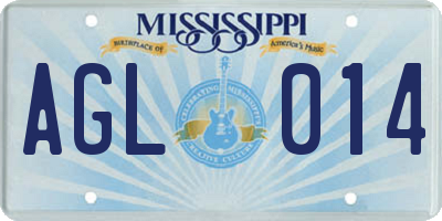 MS license plate AGL014