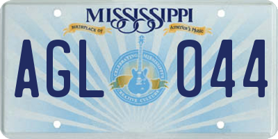 MS license plate AGL044