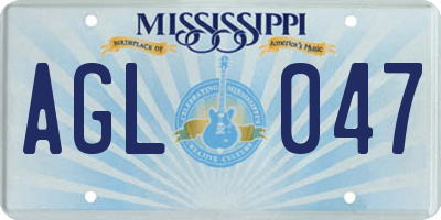 MS license plate AGL047