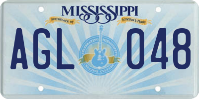 MS license plate AGL048