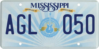 MS license plate AGL050