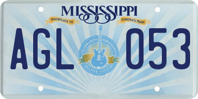 MS license plate AGL053