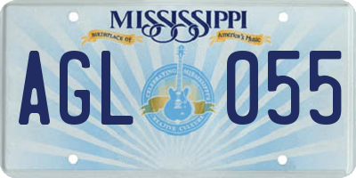MS license plate AGL055