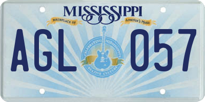 MS license plate AGL057