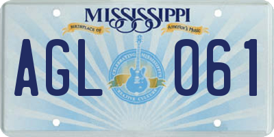 MS license plate AGL061