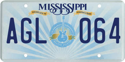 MS license plate AGL064