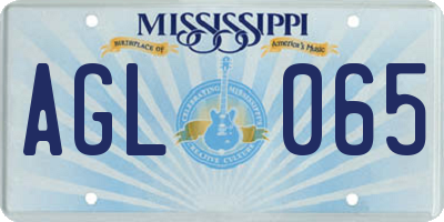 MS license plate AGL065