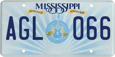 MS license plate AGL066
