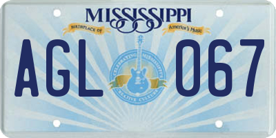 MS license plate AGL067