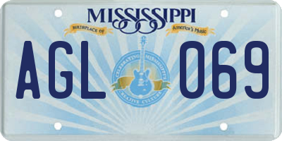 MS license plate AGL069