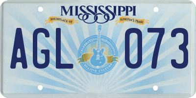 MS license plate AGL073