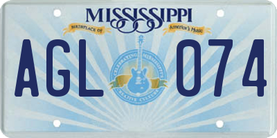 MS license plate AGL074