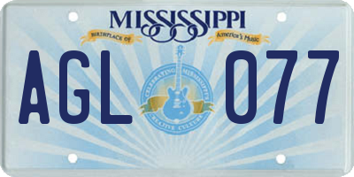 MS license plate AGL077