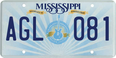 MS license plate AGL081