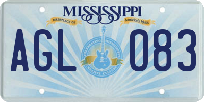 MS license plate AGL083