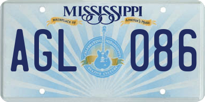 MS license plate AGL086