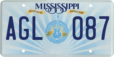 MS license plate AGL087