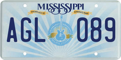 MS license plate AGL089