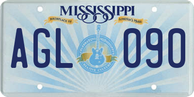 MS license plate AGL090