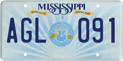 MS license plate AGL091