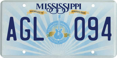 MS license plate AGL094