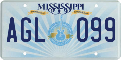 MS license plate AGL099