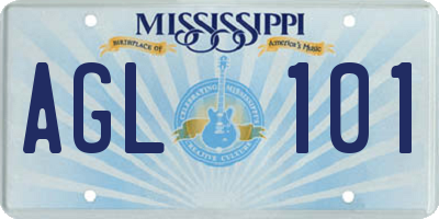 MS license plate AGL101